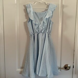 Pippa & Julie Light Blue Ruffle Sleeveless Fit-and-Flare Dress